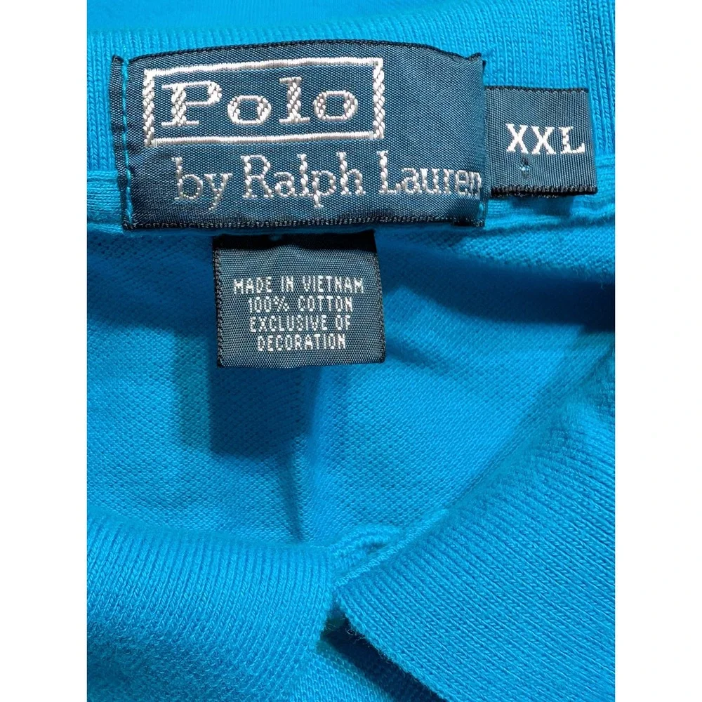 Polo Ralph‎ Lauren Men's XXL Blue Short Sleeve Polo Shirt Cross Mallets Logo